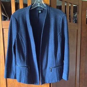 Alfani Blue Tailored Blazer Textured Knit